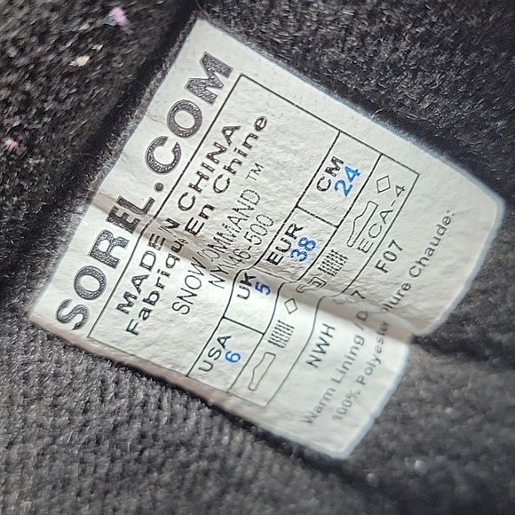 Sorel Snow Command Boots Winter Waterproof Insulation Traction Black Purple 6 - Picture 12 of 15